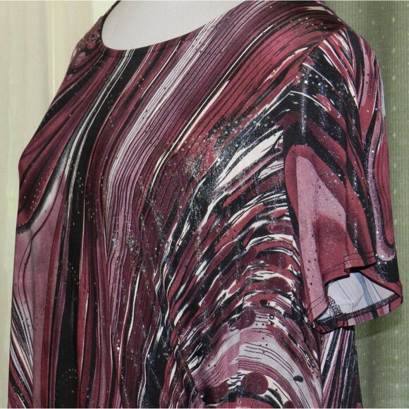 Dressbarn size 2X stretch blend pull over purple shimmering top plus size women - Picture 4 of 6